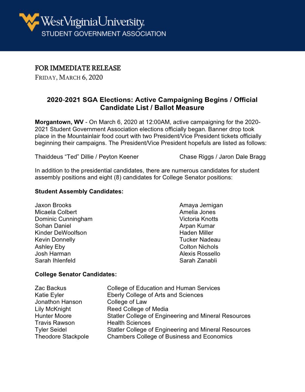 wvu sga voting